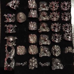 Biker Rings Assortment Lot.